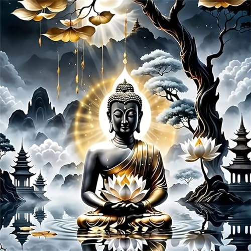 35 Teile Puzzle für Erwachsene mit Statue Lotus Landschaft Puzzles, EIN Herausforderndes Rätsel,Puzzles für Die Ganze Familie,35 DIY Kunst Puzzle Home Dekoration Geschenke von Yeecer