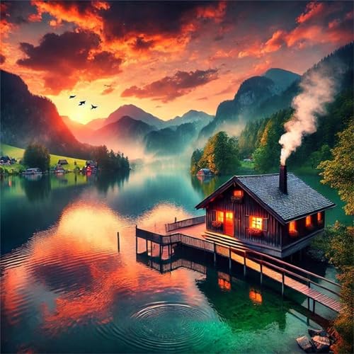 35 Teile Puzzle für Erwachsene mit Sunset Lake Hütte Puzzles, EIN Herausforderndes Rätsel,Puzzles für Die Ganze Familie,35 DIY Kunst Puzzle Home Dekoration Geschenke 35 Teile Puzzle für Erwachsene mit Sunset Lake Hütte Puzzles, EIN Herausforderndes Rätsel,Puzzles für Die Ganze Familie,35 DIY Kunst Puzzle Home Dekoration Geschenke von Yeecer
