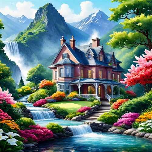 35 Teile Puzzle für Erwachsene mit Villa Schöne Landschaft Puzzles, EIN Herausforderndes Rätsel,Puzzles für Die Ganze Familie,35 DIY Kunst Puzzle Home Dekoration Geschenke von Yeecer