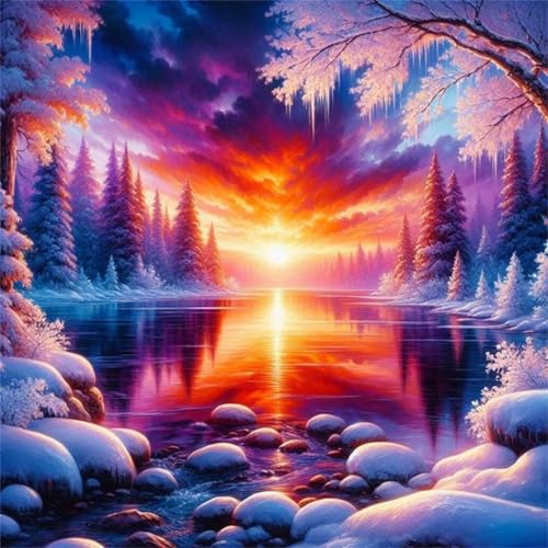 35 Teile Puzzle für Erwachsene mit Winter Sonnenuntergang See Puzzles, EIN Herausforderndes Rätsel,Puzzles für Die Ganze Familie,35 DIY Kunst Puzzle Home Dekoration Geschenke von Yeecer