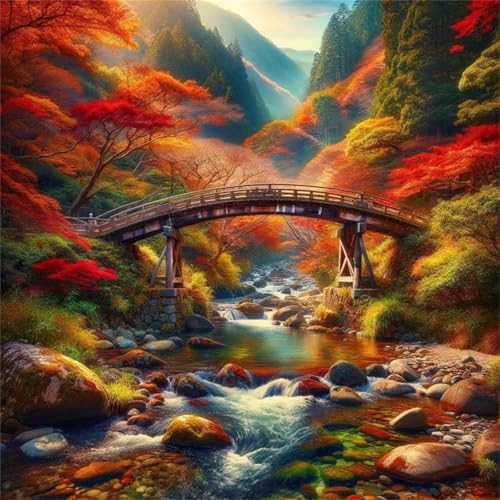 35 Teile Puzzle für Erwachsene mit Woods River Brücke Puzzles, EIN Herausforderndes Rätsel,Puzzles für Die Ganze Familie,35 DIY Kunst Puzzle Home Dekoration Geschenke von Yeecer