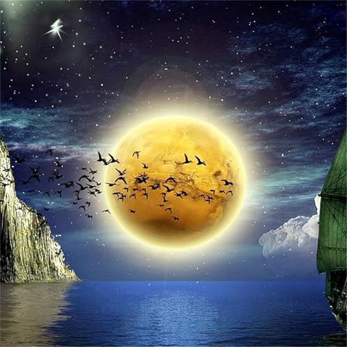 500 Teile Puzzle für Erwachsene mit Landschaft Mond Puzzles, EIN Herausforderndes Rätsel, 500 Puzzles für Die Ganze Familie, DIY Kunst Puzzle Home Dekoration Geschenke von Yeecer
