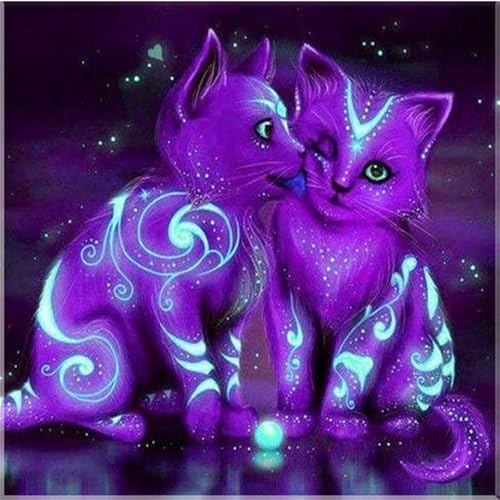 500 Teile Puzzle für Erwachsene mit Lila Fantasiekatze Puzzles, EIN Herausforderndes Rätsel, 500 Puzzles für Die Ganze Familie, DIY Kunst Puzzle Home Dekoration Geschenke von Yeecer