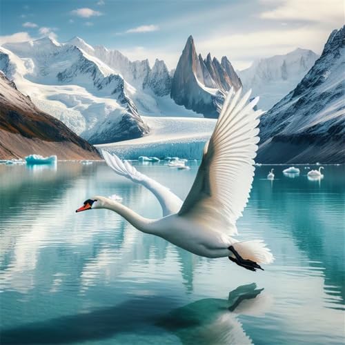 500 Teile Puzzle für Erwachsene mit Schwanensee im Winter Puzzles, EIN Herausforderndes Rätsel, 500 Puzzles für Die Ganze Familie, DIY Kunst Puzzle Home Dekoration Geschenke von Yeecer