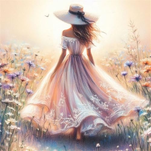 Puzzles 1000 Teile Erwachsene,65x65cm Holzpuzzle, Puzzle für Erwachsenes Lernspiel Herausforderung Spielzeug 1000 Teile Blumenmädchen-Landschaft Puzzles für Erwachsene Kinder von Yeecer