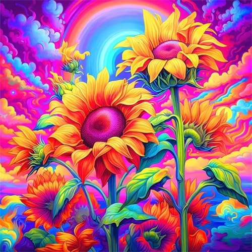 Puzzles 1000 Teile Erwachsene,65x65cm Holzpuzzle, Puzzle für Erwachsenes Lernspiel Herausforderung Spielzeug 1000 Teile Bunte Sonnenblumen Puzzles für Erwachsene Kinder von Yeecer