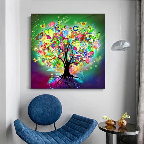 Puzzles 1000 Teile Erwachsene,65x65cm Holzpuzzle, Puzzle für Erwachsenes Lernspiel Herausforderung Spielzeug 1000 Teile Grüner Schmetterlingsbaum Puzzles für Erwachsene Kinder von Yeecer