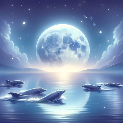 Puzzles 1000 Teile Erwachsene,65x65cm Holzpuzzle, Puzzle für Erwachsenes Lernspiel Herausforderung Spielzeug 1000 Teile Mondschein-Delfin-Landschaft Puzzles für Erwachsene Kinder Puzzles 1000 Teile Erwachsene,65x65cm Holzpuzzle, Puzzle für Erwachsenes Lernspiel Herausforderung Spielzeug 1000 Teile Mondschein-Delfin-Landschaft Puzzles für Erwachsene Kinder von Yeecer