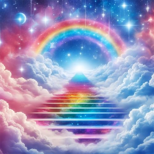 Puzzles 1000 Teile Erwachsene,65x65cm Holzpuzzle, Puzzle für Erwachsenes Lernspiel Herausforderung Spielzeug 1000 Teile Regenbogentreppe Puzzles für Erwachsene Kinder von Yeecer