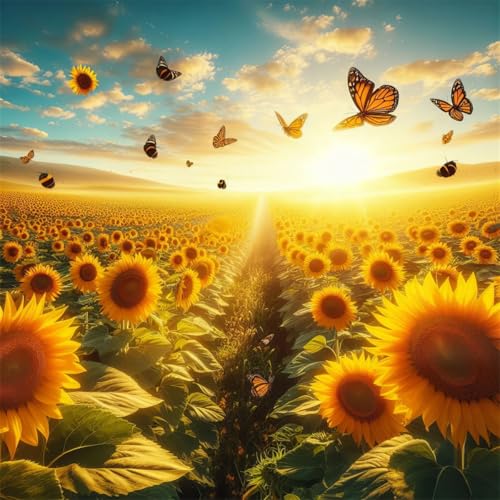 Puzzles 1000 Teile Erwachsene,65x65cm Holzpuzzle, Puzzle für Erwachsenes Lernspiel Herausforderung Spielzeug 1000 Teile Sonnenblumenfeld-Schmetterling Puzzles für Erwachsene Kinder Puzzles 1000 Teile Erwachsene,65x65cm Holzpuzzle, Puzzle für Erwachsenes Lernspiel Herausforderung Spielzeug 1000 Teile Sonnenblumenfeld-Schmetterling Puzzles für Erwachsene Kinder von Yeecer