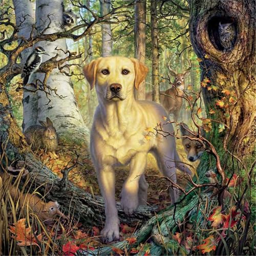 Puzzles 1000 Teile Erwachsene,65x65cm Holzpuzzle, Puzzle für Erwachsenes Lernspiel Herausforderung Spielzeug 1000 Teile Waldtier Hund Puzzles für Erwachsene Kinder von Yeecer