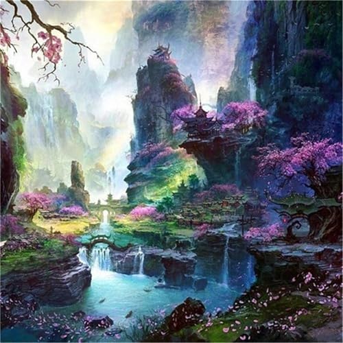 Puzzles 1000 Teile Erwachsene,69x69cm Holzpuzzle, Puzzle für Erwachsenes Lernspiel Herausforderung Spielzeug 1000 Teile Märchenhafte Landschaften Puzzles für Erwachsene Kinder von Yeecer