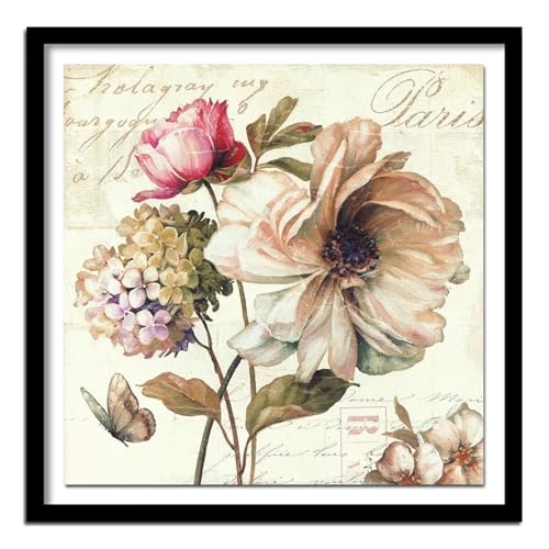 Puzzles 1000 Teile Erwachsene,69x69cm Holzpuzzle, Puzzle für Erwachsenes Lernspiel Herausforderung Spielzeug 1000 Teile Retro-Blumen Puzzles für Erwachsene Kinder von Yeecer