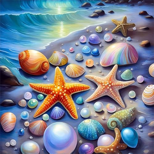 Puzzles 1000 Teile Erwachsene,69x69cm Holzpuzzle, Puzzle für Erwachsenes Lernspiel Herausforderung Spielzeug 1000 Teile Strand Seestern Muscheln Puzzles für Erwachsene Kinder von Yeecer