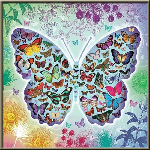 Puzzles 120 Teile Erwachsene,20x20cm Holzpuzzle, Puzzle für Erwachsenes Lernspiel Herausforderung Spielzeug 120 Teile Schmetterling bunt Puzzles für Erwachsene Kinder von Yeecer