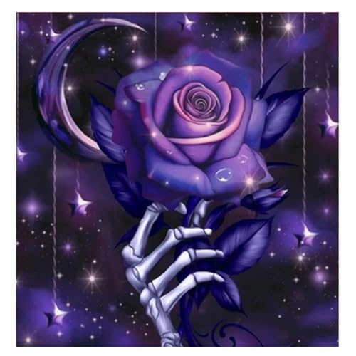 Puzzles 120 Teile Erwachsene,20x20cm Holzpuzzle, Puzzle für Erwachsenes Lernspiel Herausforderung Spielzeug 120 Teile Totenkopf-Rose-Blume Puzzles für Erwachsene Kinder von Yeecer