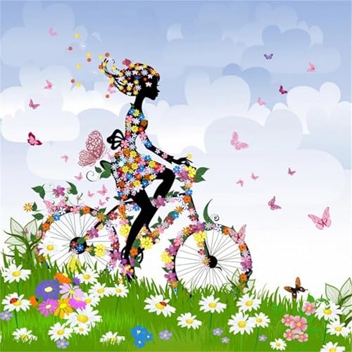Puzzles 120 Teile Erwachsene,23x23cm Holzpuzzle, Puzzle für Erwachsenes Lernspiel Herausforderung Spielzeug 120 Teile Mädchenfahrräder Puzzles für Erwachsene Kinder von Yeecer