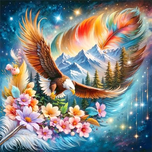 Puzzles 200 Teile Erwachsene,28x28 cm Lernspiel Herausforderung Spielzeug 200 Teile Blume Feder Adler Puzzles für Erwachsene von Yeecer