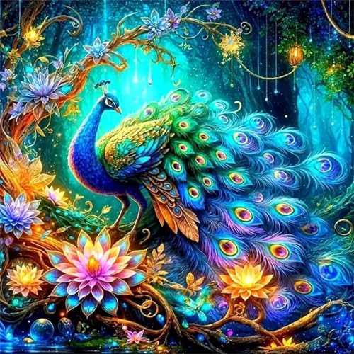 Puzzles 200 Teile Erwachsene,28x28 cm Lernspiel Herausforderung Spielzeug 200 Teile Dschungelblumenpfau Puzzles für Erwachsene von Yeecer