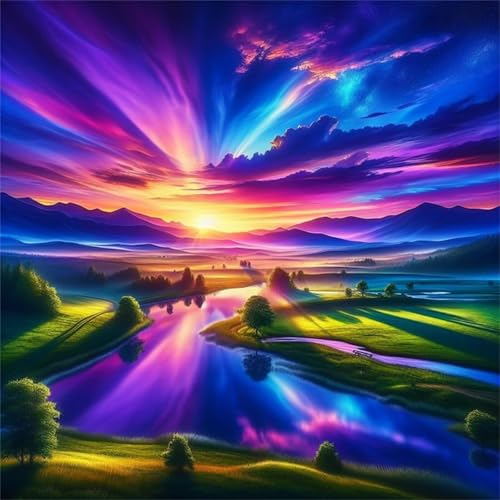 Puzzles 200 Teile Erwachsene,28x28 cm Lernspiel Herausforderung Spielzeug 200 Teile Farbenfroher Landschaftssee Puzzles für Erwachsene von Yeecer