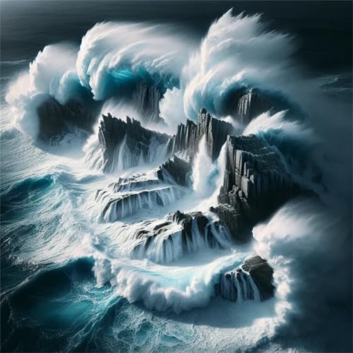 Puzzles 200 Teile Erwachsene,28x28 cm Lernspiel Herausforderung Spielzeug 200 Teile Landschaft mit Wilden Wellen Puzzles für Erwachsene von Yeecer