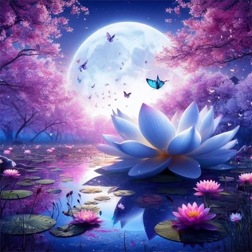 Puzzles 200 Teile Erwachsene,28x28 cm Lernspiel Herausforderung Spielzeug 200 Teile Mondlotussee Puzzles für Erwachsene von Yeecer