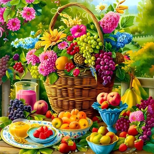 Puzzles 200 Teile Erwachsene,28x28 cm Lernspiel Herausforderung Spielzeug 200 Teile Obst Blumen Korb Puzzles für Erwachsene von Yeecer