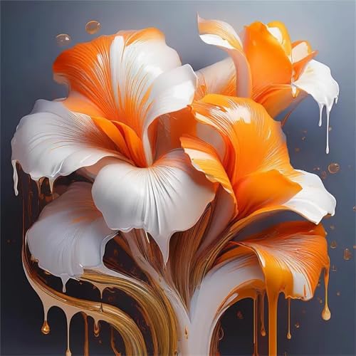 Puzzles 200 Teile Erwachsene,28x28 cm Lernspiel Herausforderung Spielzeug 200 Teile Orange-weiße Blüten Puzzles für Erwachsene von Yeecer