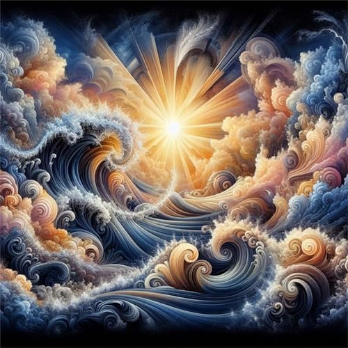 Puzzles 200 Teile Erwachsene,28x28 cm Lernspiel Herausforderung Spielzeug 200 Teile Sonnenlichtwellen abstrakt Puzzles für Erwachsene von Yeecer
