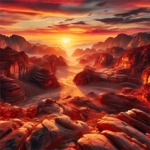 Puzzles 200 Teile Erwachsene,28x28 cm Lernspiel Herausforderung Spielzeug 200 Teile Sonnenuntergang im Red Canyon Puzzles für Erwachsene von Yeecer