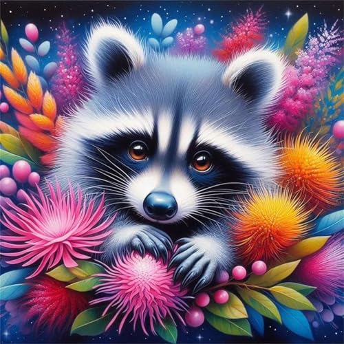 Puzzles 200 Teile Erwachsene,28x28 cm Lernspiel Herausforderung Spielzeug 200 Teile Waschbärblumen Puzzles für Erwachsene von Yeecer