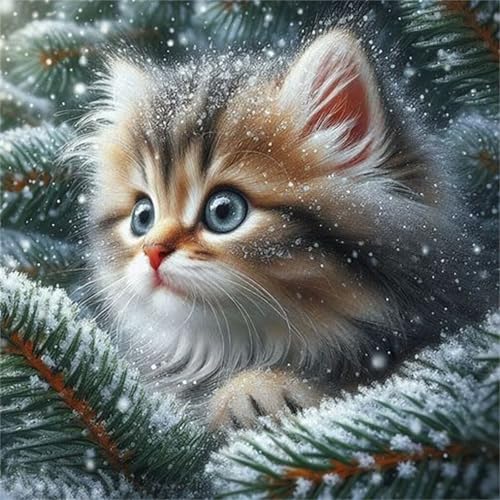 Puzzles 200 Teile Erwachsene,28x28 cm Lernspiel Herausforderung Spielzeug 200 Teile Winterkatze Puzzles für Erwachsene von Yeecer