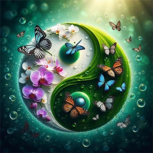 Puzzles 200 Teile Erwachsene,28x28 cm Lernspiel Herausforderung Spielzeug 200 Teile Yin-Yang-Orchideen Puzzles für Erwachsene von Yeecer
