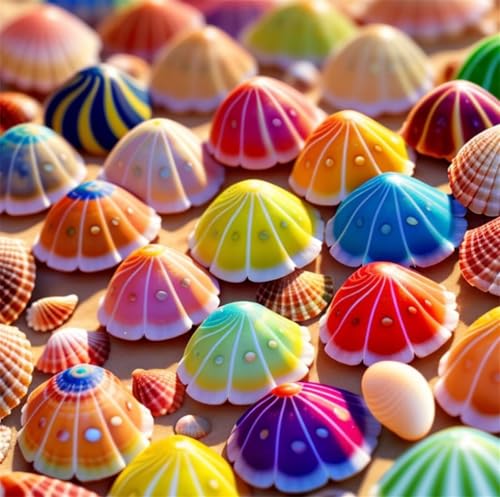 Puzzles 200 Teile Erwachsene,28x28cm Holzpuzzle, Puzzle für Erwachsenes Lernspiel Herausforderung Spielzeug 200 Teile Bunte Muscheln Puzzles für Erwachsene Kinder von Yeecer