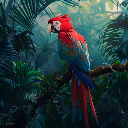 Puzzles 200 Teile Erwachsene,28x28cm Holzpuzzle, Puzzle für Erwachsenes Lernspiel Herausforderung Spielzeug 200 Teile Dschungelpapageienpflanzen Puzzles für Erwachsene Kinder von Yeecer