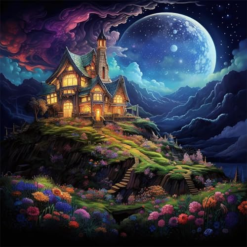 Puzzles 200 Teile Erwachsene,28x28cm Holzpuzzle, Puzzle für Erwachsenes Lernspiel Herausforderung Spielzeug 200 Teile Landschloss-Wunderland Puzzles für Erwachsene Kinder von Yeecer