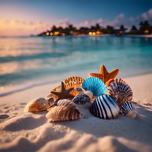 Puzzles 200 Teile Erwachsene,28x28cm Holzpuzzle, Puzzle für Erwachsenes Lernspiel Herausforderung Spielzeug 200 Teile Muschelstrand Puzzles für Erwachsene Kinder von Yeecer