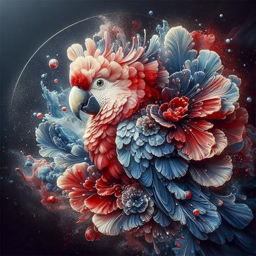 Puzzles 300 Teile Erwachsene,35x35cm Holzpuzzle, Puzzle für Erwachsenes Lernspiel Herausforderung Spielzeug 300 Teile Abstrakte Papageienblumen Puzzles für Erwachsene Kinder von Yeecer