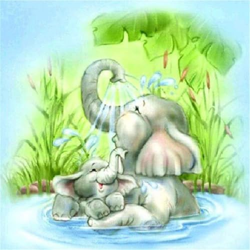 Puzzles 300 Teile Erwachsene,35x35cm Holzpuzzle, Puzzle für Erwachsenes Lernspiel Herausforderung Spielzeug 300 Teile Badende Elefanten Puzzles für Erwachsene Kinder von Yeecer