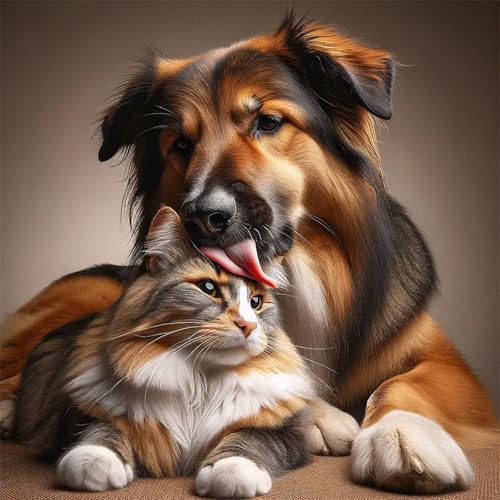 Puzzles 300 Teile Erwachsene,35x35cm Holzpuzzle, Puzzle für Erwachsenes Lernspiel Herausforderung Spielzeug 300 Teile Hund Katze Tiere Puzzles für Erwachsene Kinder von Yeecer