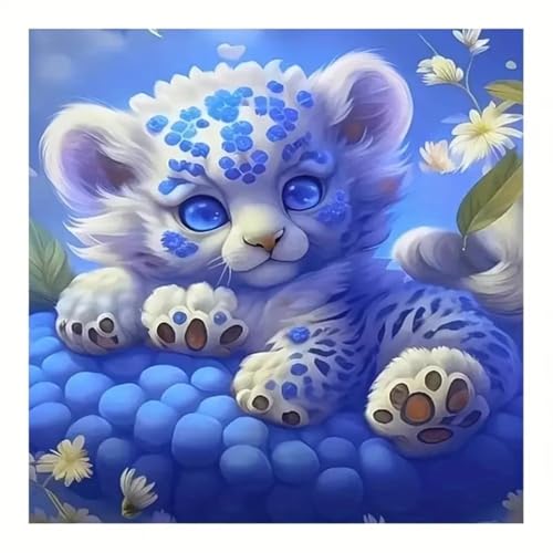 Puzzles 300 Teile Erwachsene,35x35cm Holzpuzzle, Puzzle für Erwachsenes Lernspiel Herausforderung Spielzeug 300 Teile Karikatur Blauer Tiger Puzzles für Erwachsene Kinder von Yeecer
