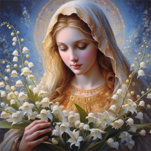 Puzzles 300 Teile Erwachsene,38x38cm Holzpuzzle, Puzzle für Erwachsenes Lernspiel Herausforderung Spielzeug 300 Teile Religiöse Frau Blumen Puzzles für Erwachsene Kinder von Yeecer