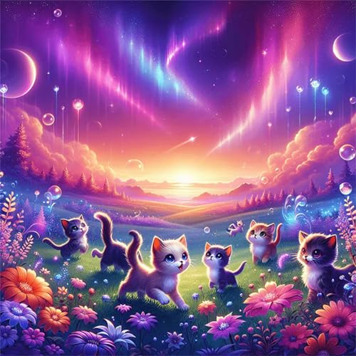 Puzzles 500 Teile Erwachsene,45x45 cm Lernspiel Herausforderung Spielzeug 500 Teile Aurora Landschaft Tiere Puzzles für Erwachsene von Yeecer