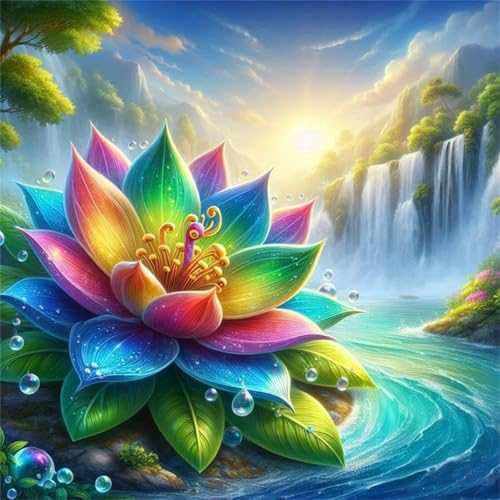 Puzzles 500 Teile Erwachsene,45x45 cm Lernspiel Herausforderung Spielzeug 500 Teile Bunter Lotus-Wasserfall Puzzles für Erwachsene Puzzles 500 Teile Erwachsene,45x45 cm Lernspiel Herausforderung Spielzeug 500 Teile Bunter Lotus-Wasserfall Puzzles für Erwachsene von Yeecer