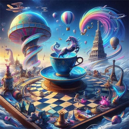Puzzles 500 Teile Erwachsene,45x45 cm Lernspiel Herausforderung Spielzeug 500 Teile Cartoon-Landschaft Puzzles für Erwachsene von Yeecer