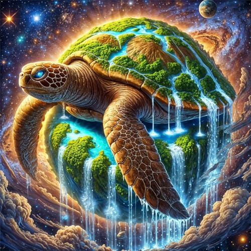 Puzzles 500 Teile Erwachsene,45x45 cm Lernspiel Herausforderung Spielzeug 500 Teile Inselschildkröten-Wasserfall Puzzles für Erwachsene von Yeecer