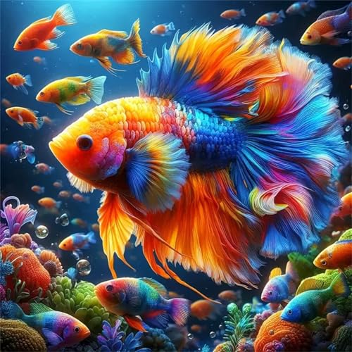 Puzzles 500 Teile Erwachsene,45x45 cm Lernspiel Herausforderung Spielzeug 500 Teile Koi-Karpfen Tier Puzzles für Erwachsene von Yeecer