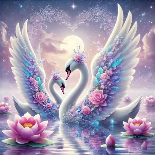 Puzzles 500 Teile Erwachsene,45x45 cm Lernspiel Herausforderung Spielzeug 500 Teile Lotussee-Schwäne Puzzles für Erwachsene von Yeecer