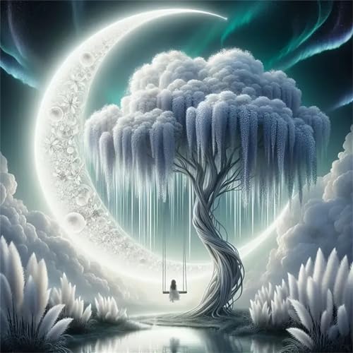 Puzzles 500 Teile Erwachsene,45x45 cm Lernspiel Herausforderung Spielzeug 500 Teile Mondbaumlandschaft Puzzles für Erwachsene von Yeecer