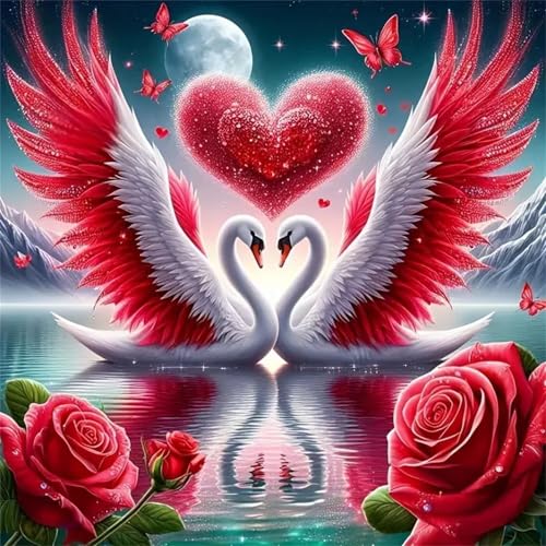 Puzzles 500 Teile Erwachsene,45x45 cm Lernspiel Herausforderung Spielzeug 500 Teile Rosen See Schwäne Puzzles für Erwachsene von Yeecer